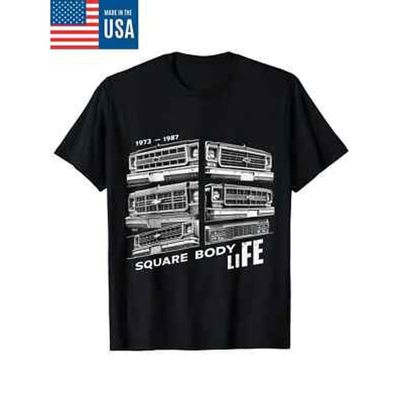 Velto Men's Vintage 1973-1987 Square Body Truck Graphic T-Shirt - "SQUARE BODY LIFE" D All Size S-5XL