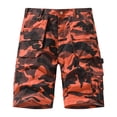 thumbnail image 2 of Zimjoy Men's Camo Ripstop Tactical Cargo Shorts Multi Zipper Pocket Quick Dry Knee Length Outdoor Hiking Fishing Utility Work Shorts Red 3XL, 2 of 4