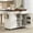 White, variant on 52" Kitchen Island with Drop Leaf, Power Outlet, Kitchen Storage Cart with Adjustable Shelves, 2 Doors and 2 Drawers, Rolling Island Table with Walnut Color Top for Kitchen, White