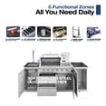 thumbnail image 6 of Daheat 46-Inch 4-Burner 72000 BTU Stainless Steel Gas Outdoor Kitchen Bar Barbecue Island Grill +Side Rotisserie + Granite Countertops + Storage Cabinets & Drawers + Stainless Steel Sink/Faucet, 6 of 11