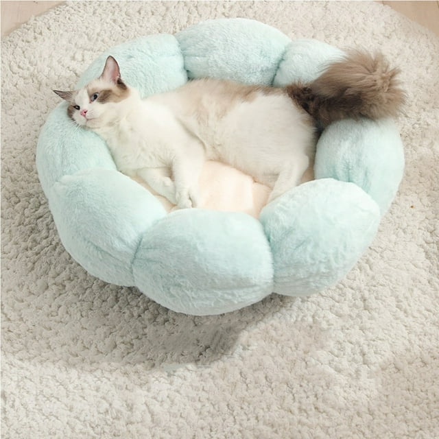 LSLJS Dog Round Winter Warm Sleeping Bag Long Plush Soft Pet Bed Calming Bed