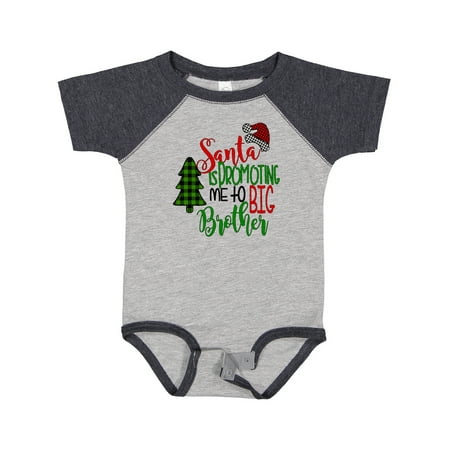 

Inktastic Santa is Promoting Me to Big Brother Green Plaid Tree Gift Baby Boy Bodysuit