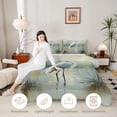 thumbnail image 3 of Erosebridal Cartoon Heron Animals Full Size Comforter Sets,Watercolor Wildlife Bedding Comforter Set,White Beige,Light Gray Reversible,3 Pieces,1 Comforter and 2 Pillowcases, 3 of 7