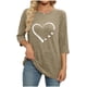 thumbnail image 4 of HongQid 3/4 Length Sleeve Womens Dressy Casual Tops Round Neck Tunic Shirts Summer Spring Fall Clothes, 4 of 5
