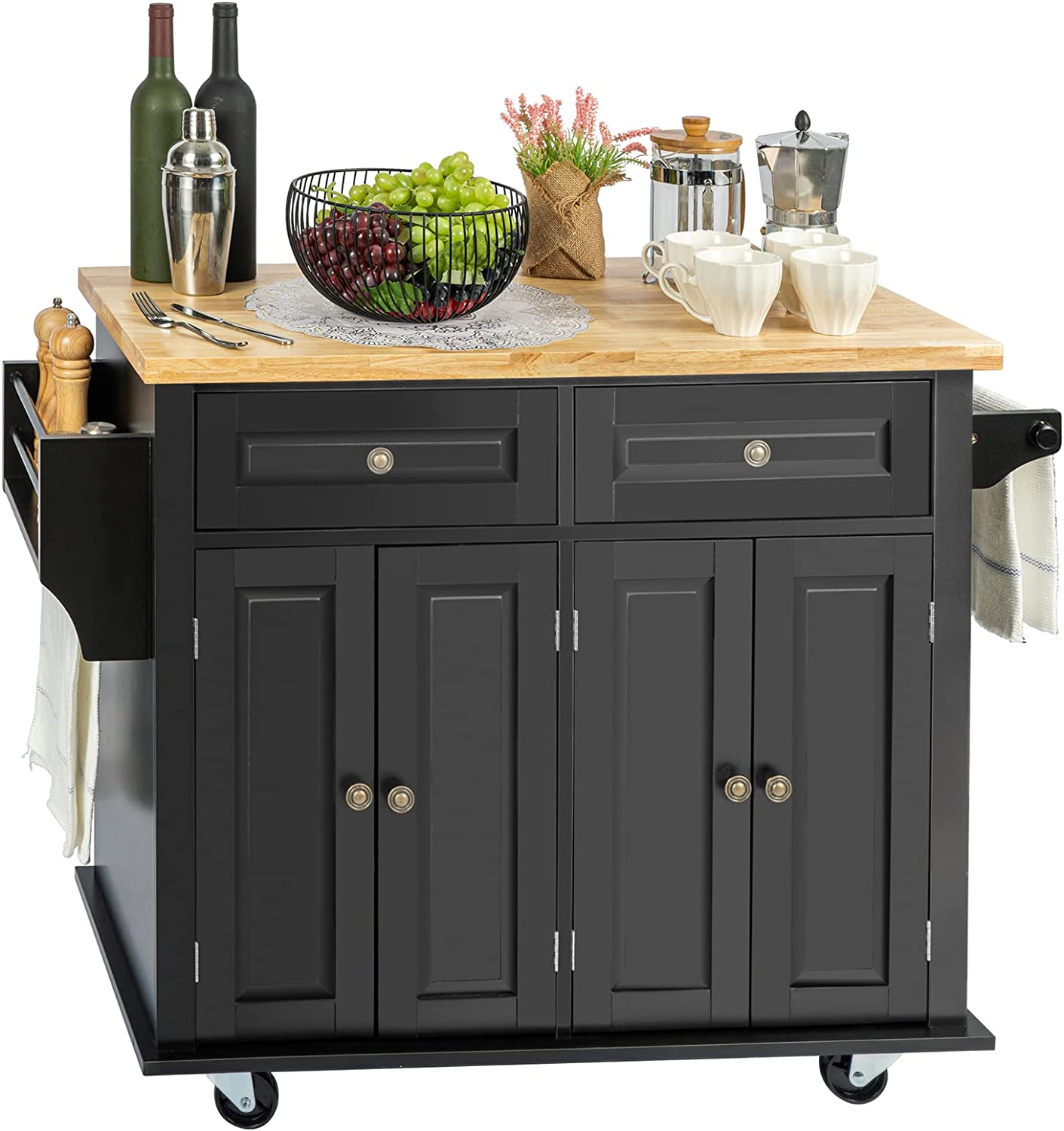 Rolling Kitchen Island on Wheels with Storage Islands Table for
