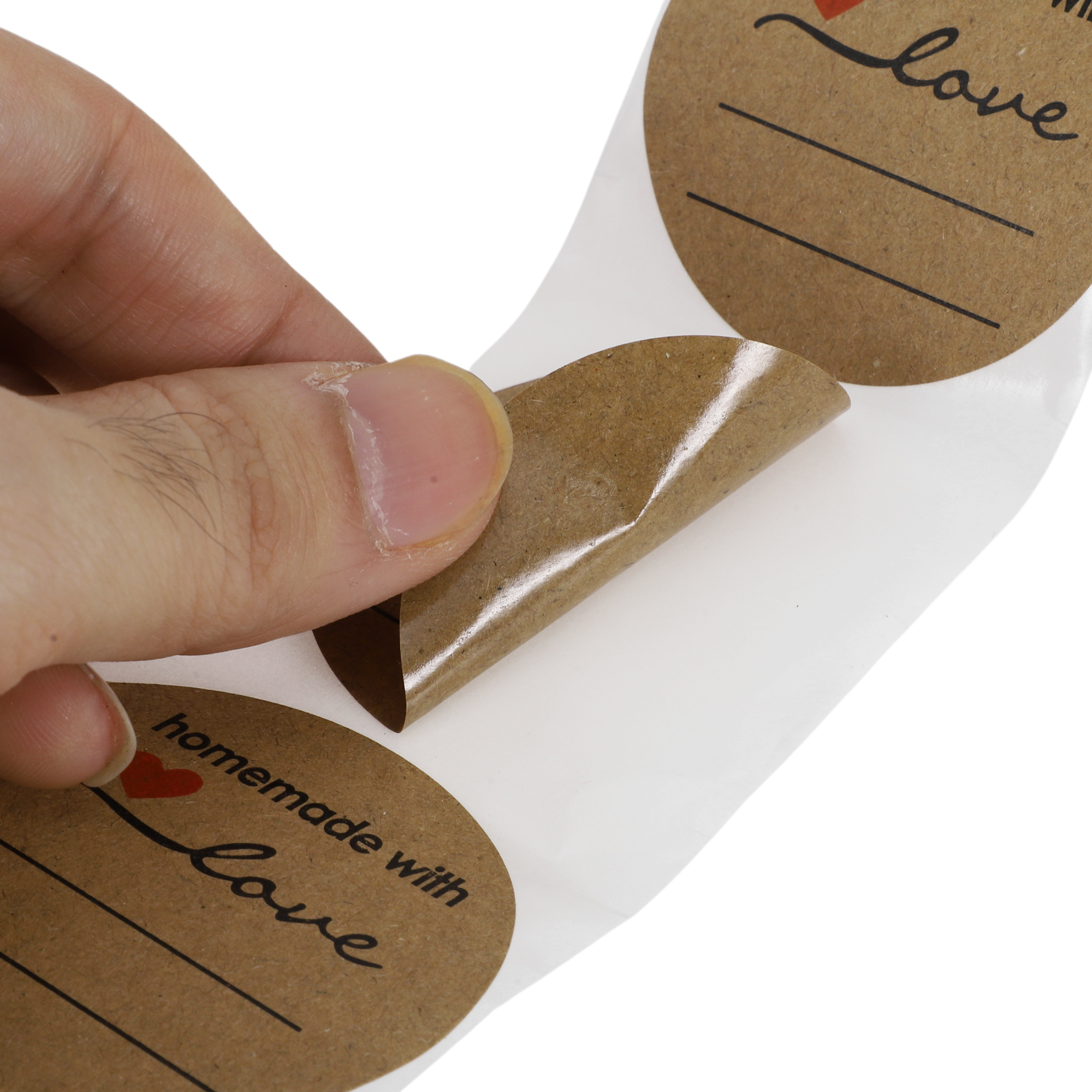 Unique Bargains Handwritable Round Model B 1.97"x1.97" Brown 1 Pc Brown Model C