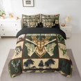 thumbnail image 2 of Manfei Jungle Wildlife Deer 7pcs Bedding Comforter Set,Fishing And Hunting Queen Bedding Sets,Rustic Bass Big Fish Queen Sheet Sets For Boys Kids,Breathable Home Decor Reversible, 2 of 8