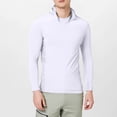 thumbnail image 6 of Men's UPF 50+ Sun Protection Long Sleeve Hooded Shirt with Mask for Spring Fall Hiking Fishing Outdoor,White,M, 6 of 7