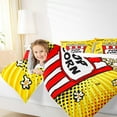 thumbnail image 4 of jejeloiu Popcorn Bedding Comforter Set,Movie Time Twin Comforter Sets,Orange Red Bedding Set For Boys Girls,Luxury Bedroom Decor,2pcs, 4 of 8
