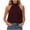 Wine, variant on Qingpeng Womens Chiffon Halter Tops Open Back Mock Neck Sleeveless Tanks Flowy Bubble Hem Cami Going Out Crop Tops