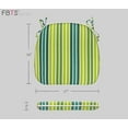 thumbnail image 3 of FBTS Prime 16x17 inch All-Weather Green Stripe Outdoor Seat Pads, Pack of 4, 3 of 7