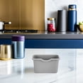 thumbnail image 4 of ETHZZLE 4Pcs Grey Plastic Hanging Trash Can Wall Mounted Small Garbage Bin for Kitchen Compost and Under Sink Waste, 4 of 8