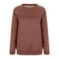 thumbnail image 3 of Aricy Sweatshirts for women plus size Fleece Lined Fall Tops Winter Long Sleeve Thickened Warm Crewneck Solid Color Pullover Winter Clothes, 3 of 4