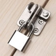 thumbnail image 3 of 2 Pieces Door Latch Padlock Straight Open Hasp Padlock Bolt Door Lock Small Anti-theft Stainless Steel Latch with 8 Screws Tiny Padlock Clasp Applicable to Various Doors, 3 of 5