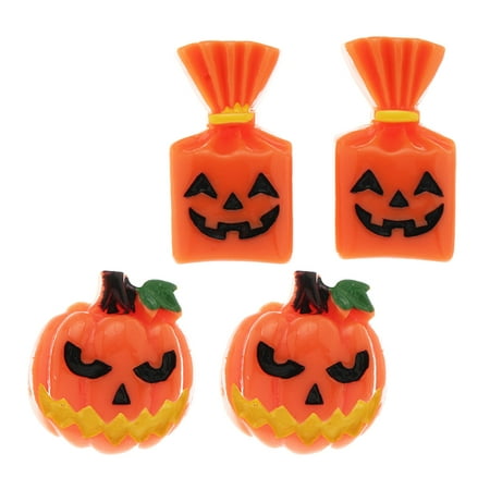 

2 Pairs Earrings Halloween Goodie Party Supplies Grimace Pumpkin Stud Female Resin Miss