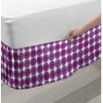 thumbnail image 2 of Abstract Bed Skirt, Repetitive Pattern of Modern Rounds with Retro Influences Quirky and Monochrome, Elastic Bedskirt Dust Ruffle Wrap Around for Bedding Decor, 4 Sizes, Purple White, by Ambesonne, 2 of 2