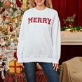thumbnail image 5 of Merry Christmas Sweatshirts for Women Merry Letter Print Sweatshirts Xmas Holiday Party Shirts Oversized Pullover Sweater Tops, 5 of 7