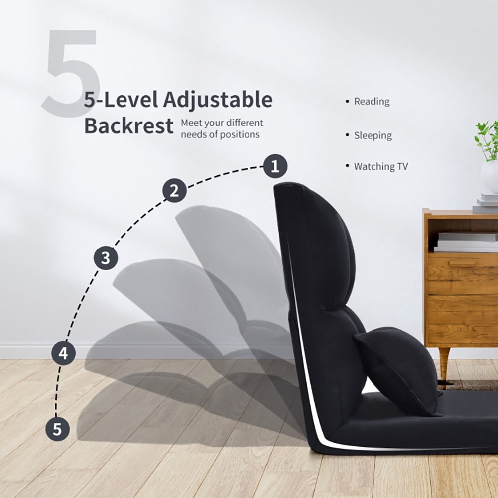 Finihen Folding Sleeper Couch, Fold Down Flip Convertible Sleeper Couch with Pillow, Foldable Mattress for Living Room, Dorm, Home, Office, Apartment, Black Finihen Folding Sleeper Couch, Fold Down Flip Convertible Sleeper Couch with Pillow, Foldable Mattress for Living Room, Dorm, Home, Office, Apartment, Black