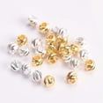 thumbnail image 4 of U8MO Round Carved 3mm 4mm 5mm 6mm 8mm Gold Silver Brass Metal Loose Spacer Beads Lot-Silver-6mm 50pcs, 4 of 6