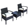 thumbnail image 1 of Outsunny 3 Pieces Wicker Patio Furniture Set, Rattan Bistro Set with Coffee Table and Cushions, Outdoor Conversation Set for Garden, Porch, Balcony, White, 1 of 10