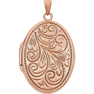 Jewels By Lux 14K Rose Gold-Plated 925 Sterling Silver Oval Locket