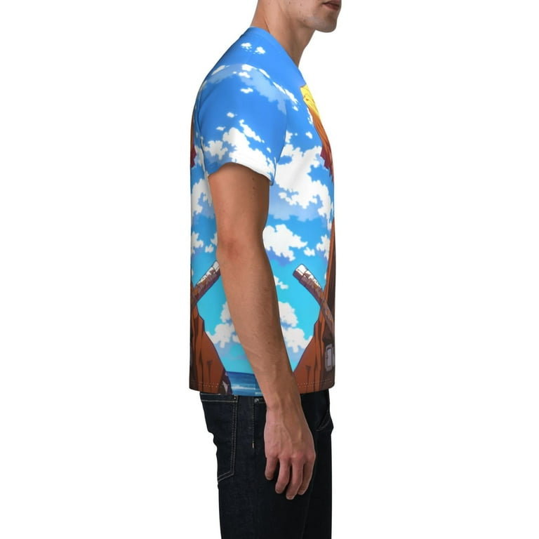 T-Shirt Demon Slayer 3D Impression Manches Courtes Col Rond Casual Tee Shirts L'été Tops Hauts