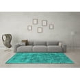 thumbnail image 3 of Ahgly Company Indoor Round Oriental Turquoise Blue Industrial Area Rugs, 8' Round, 3 of 4