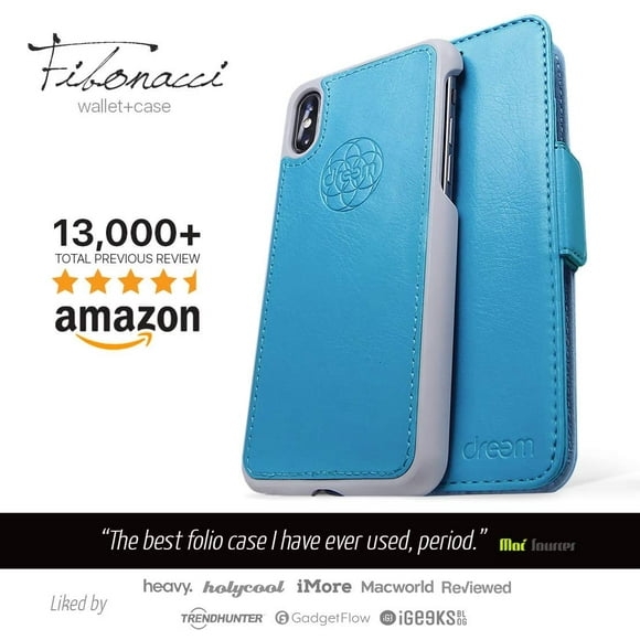 Dreem Fibonacci 2-en-1 Étui Portefeuille pour iPhone XS Max, Magnétique Amovible Antichoc TPU Slim-Case, Recharge Sans Fil