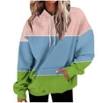 thumbnail image 2 of Tawop Hoodie Tops for Women Sweatshirts for Women Long Sleeve Pockets Graphic Drop Shoulder Pink 2XL, 2 of 5