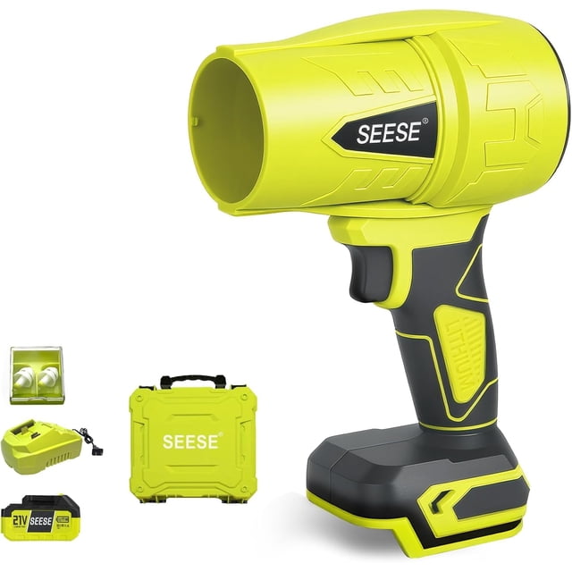 Soplador de hojas SEESE Turbo Jet inalámbrico 20V 4.0Ah velocidad 76MPH