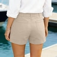 thumbnail image 6 of hoksml Classic Chino Shorts for Women - Mid Rise, Button Closure with Multi-Pockets, 6 of 8