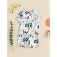 thumbnail image 2 of Suealasg Baby Boy Girls Summer Farm Jumpsuit Short Sleeve Crew Neck Animal Tractor Print Tank Romper 3 6 12 18 Months Newborn Casual Bodysuit, 2 of 6