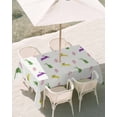 thumbnail image 3 of 52x70 Inch Outdoor Tablecloth with Umbrella Hole Zipper Rectangle Spring Easter Rectangular Tablecloths Outside Waterproof Yellow Green Purple Bunny Botanical Patio Table Cloth Cover for Picnic Party, 3 of 8