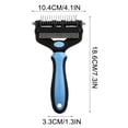 thumbnail image 3 of Pet Dematting Comb, Double Sided Dog Cat Grooming Brush with Stainless Steel Blades, Undercoat Rake for Long Hair Mat Removal, 3 of 9