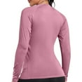 thumbnail image 5 of Bpmpbo Long Sleeve Shirts for Women Crew Neck Fall Fashion Pullover T Shirts Tops Solid Color Round Neck Slim Undershirts Shirts Casual Athletic Shirts Clearance, 5 of 8