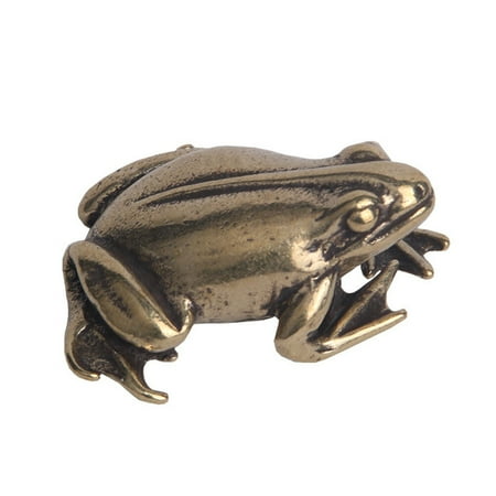 

1pc Mini Retro Copper Frogs Statue Ornament Adorable Home Office Layout