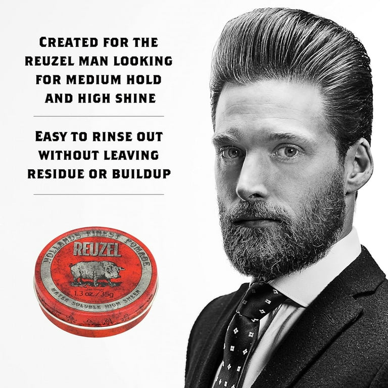 REUZEL Versatile Water Based Hair Pomade, Red Piglet, 1.3 oz