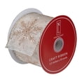 thumbnail image 3 of Northlight Sheer Gold Snowflake Christmas Wired Craft Ribbon 2.5" x 10 Yards, 3 of 3