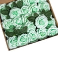 thumbnail image 1 of Artificial Flowers 25pcs Fake Roses with Stems and 2 leaves for DIY Wedding Bouquets Party Decor, 1 of 5