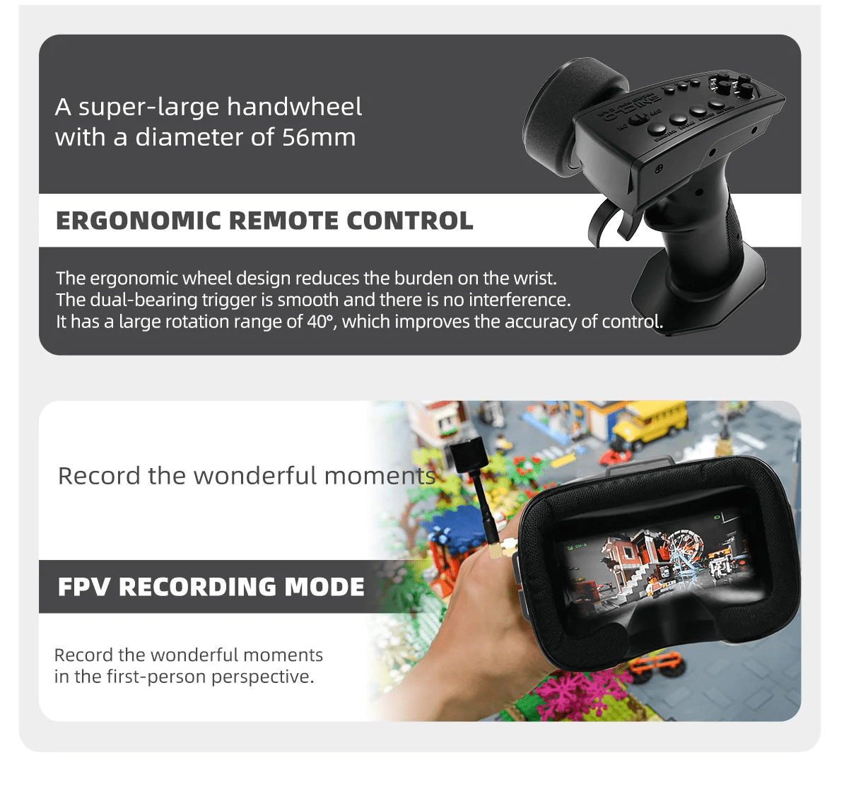 1/64 Scale 2.4G Full Proportional RC Mini Climbing Car 4WD Electric Off Road Remote Control Vehicle With Metal Drive Shaft Linked Lights For Adults Hobbyists- RTR/ FPV Goggles +Camera