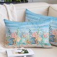 thumbnail image 2 of Summer Nautical Pillow Protectors with Zipper Standard Size, Coastal Beach Starfish Coral Shell Blue Soft Brushed Microfiber Breathable Throw Pillow Covers, Pillowcase for Couch Sofa Bedroom 20"x26", 2 of 9