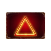 Glowing Neon - Style Red Triangle Warning Sign Metal Tin Sign Warning Caution Notice Yard Sign Office Sign Outdoor & Indoor 8X12Inch