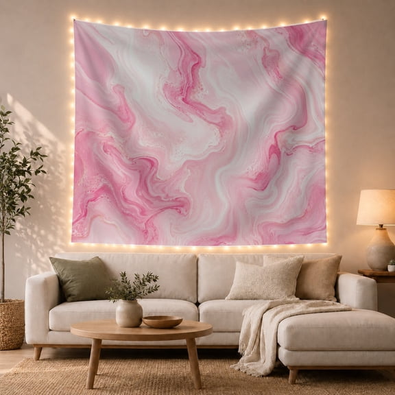 Full Bleed Marble with Fluid Characterized Dynamic Swirling, Mystical Fantasy for Space Lovers, Galaxy Room Decor, Housewarming Gift, Tapestry Wall Hanging for Bedroom and Dorm