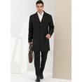 thumbnail image 3 of Unique Bargains Men's Trench Coat Lapel Collar Single Breasted Warm Long Peacoat Overcoat Black S, 3 of 6