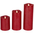 thumbnail image 4 of Northlight LED Flickering Flameless Textured Wax Pillar Candles - 8" - Red - Set of 3, 4 of 6