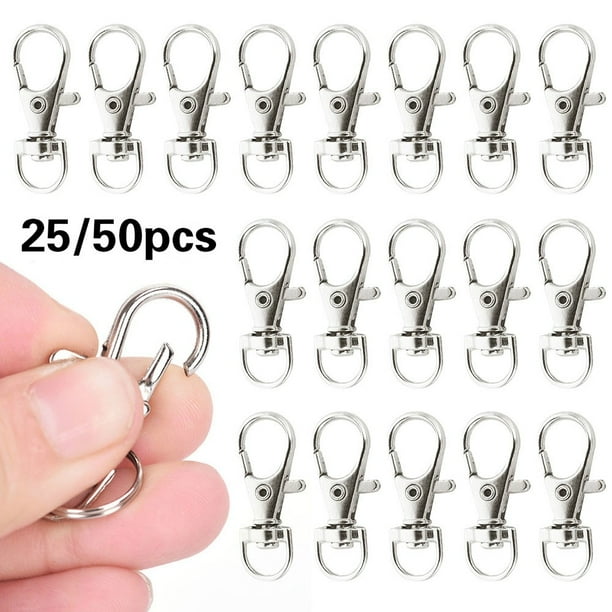 Willstar 25/50pcs Swivel Lobster Clasp Clips Hook Alloy Key Ring