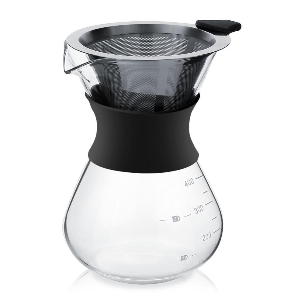 HERCHR Coffee Maker Pot, Manual Hand Drip Coffee Maker Glass Pot with