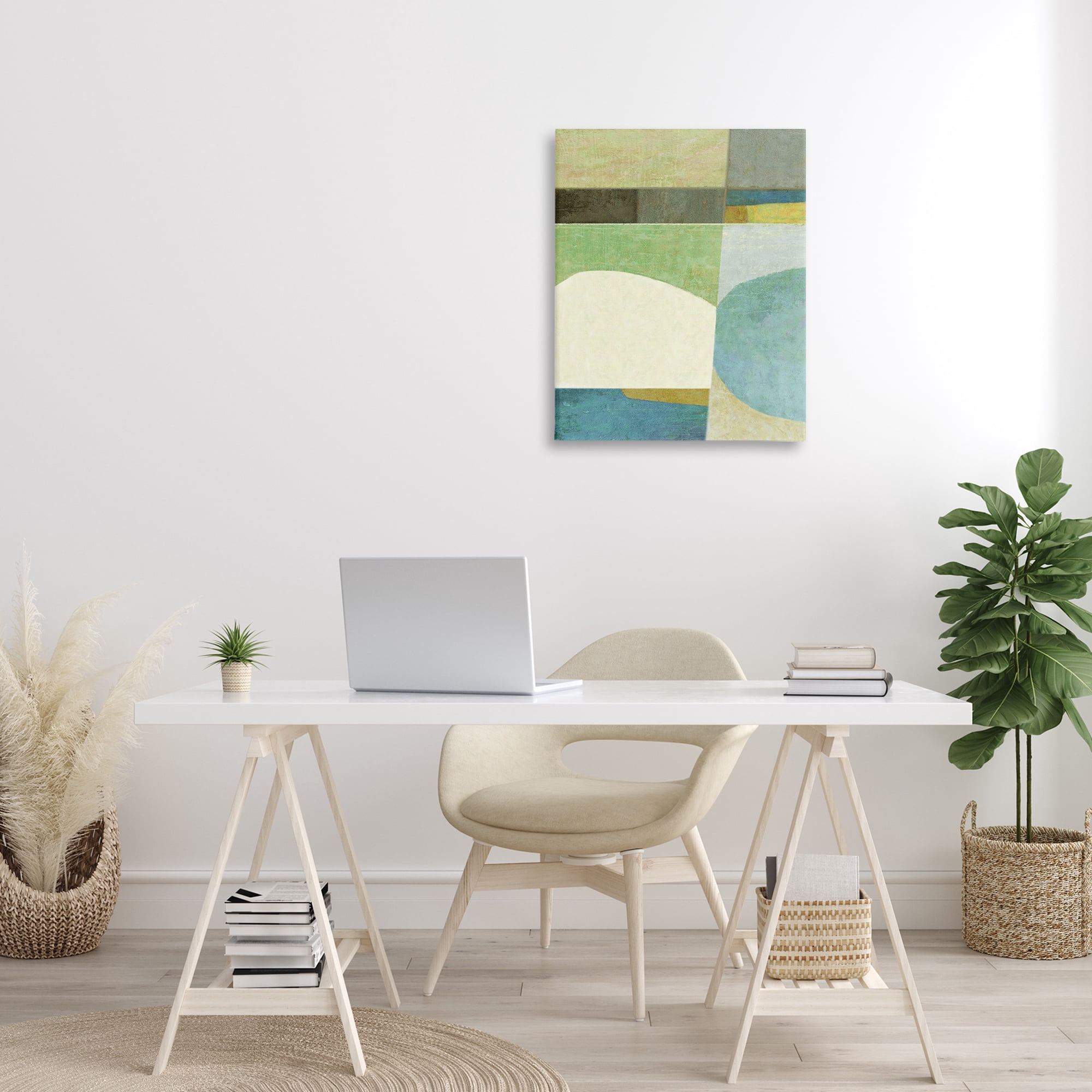 Stupell Industries Subtle Shapes Collage Abstract Painting Gallery Wrapped Canvas Art Print Wall Art, 24 x 30