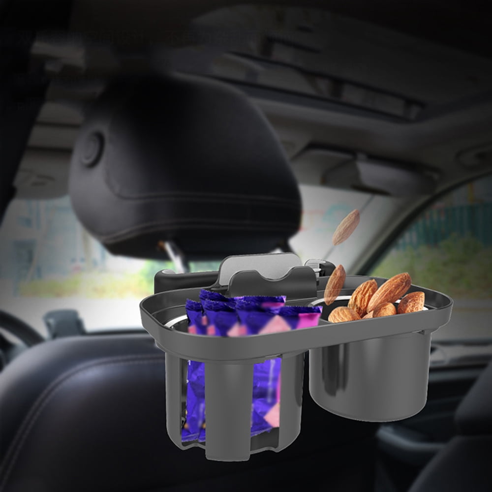 Car Headrest Cup Holder Car Seat Back Organizer Auto Backseat Snack Tray Dual Cup Holder Universal For Motorcycle Boat Truck RV