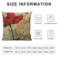 thumbnail image 5 of ONETECH  Flower Pillow,Home Decorative Throw Pillow Cover Red Poppy Flower Beige Floral Waist Lumbar Cotton Linen Throw Pillow case Cushion Cover, 5 of 5